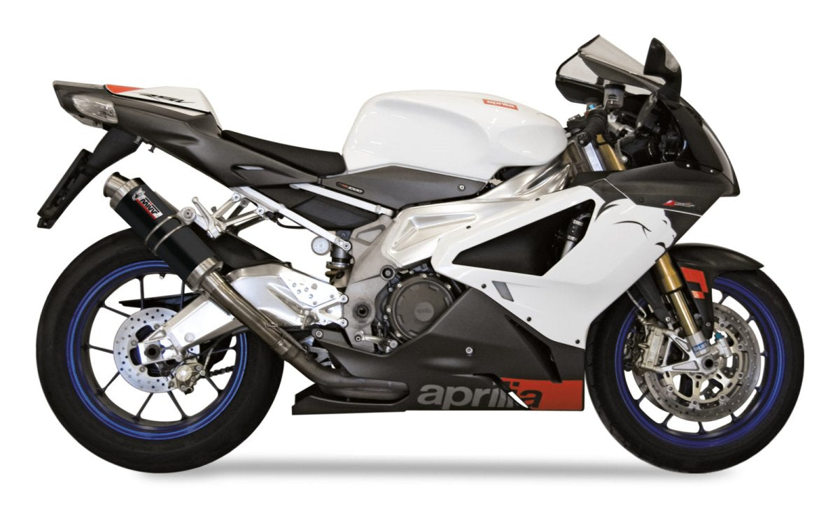Escape no homologado Mivv GP en Acero negro para Aprilia
