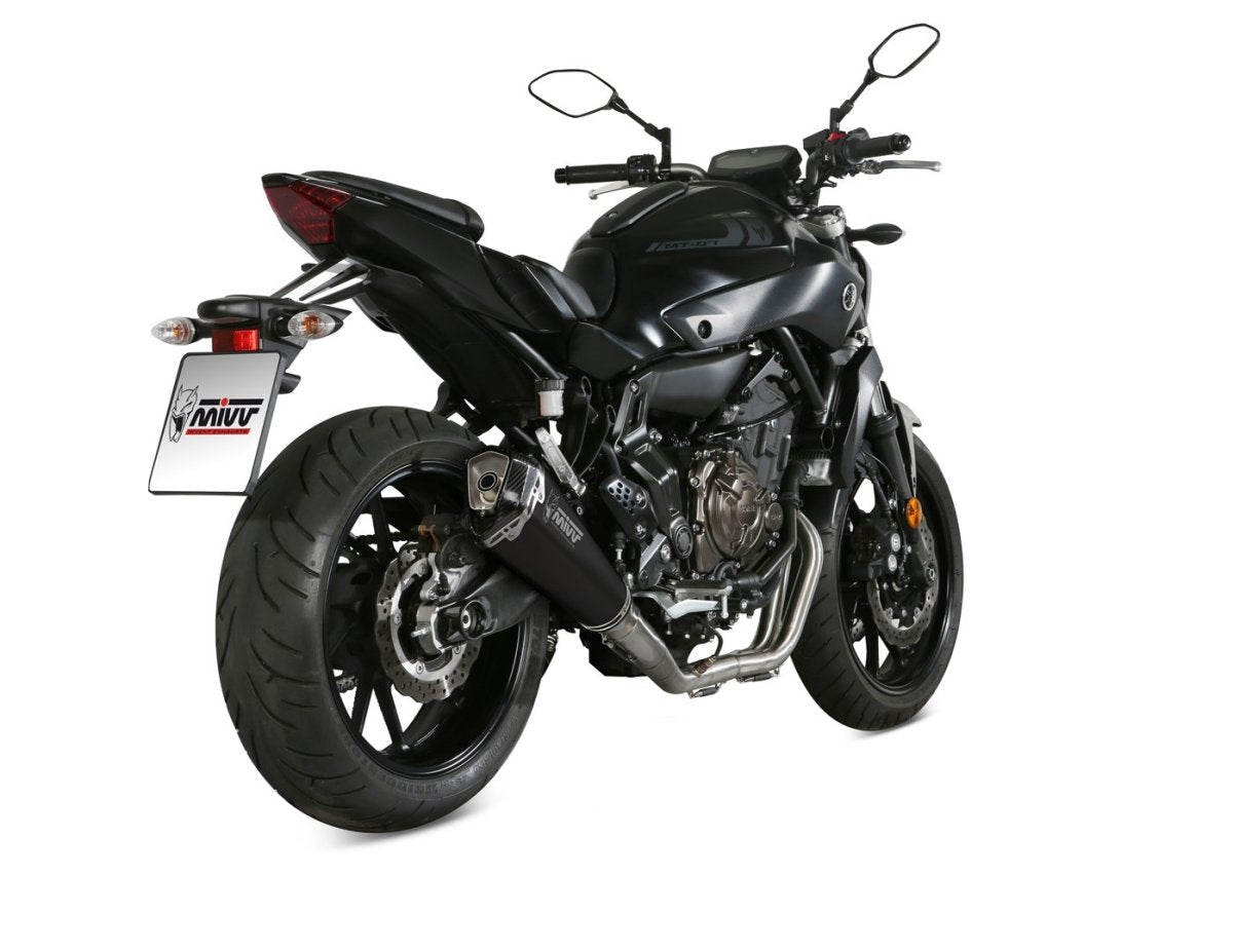 Escape completo homologado Mivv Delta Race en Acero negro para Yamaha MT 07 14-24
