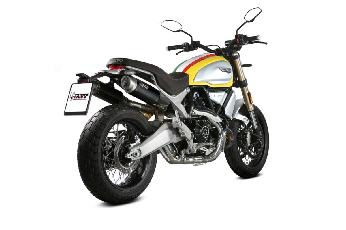 Escape homologado Mivv GP PRO en Acero negro para Ducati Scrambler 1100 18-20
