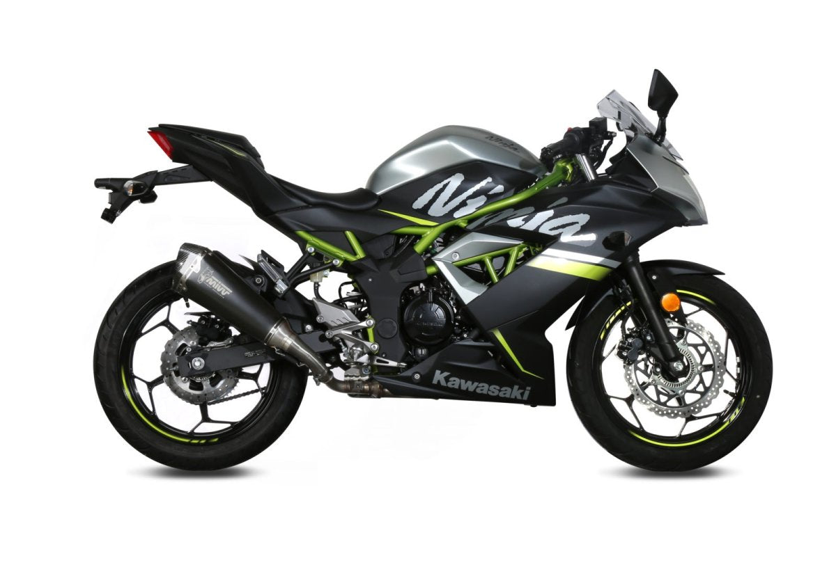Escape homologado Mivv Delta Race en Acero negro para Kawasaki Z 125 19-24 | Ninja 125 19-24