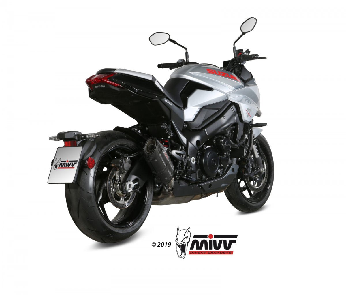 Escape homologado Mivv Suono en Acero negro para Suzuki Katana 19-24