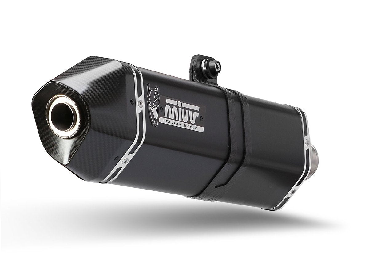 Escape homologado Mivv Speed Edge en Acero negro para Moto Guzzi V85 TT 19-24