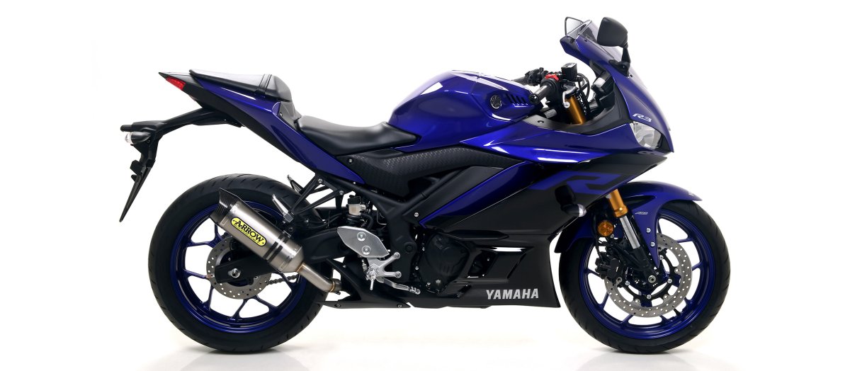 Escape completo ARROW Thunder no homologado en titanio con colectores en acero inoxidable para YAMAHA YZF R3 2018 - vista 1