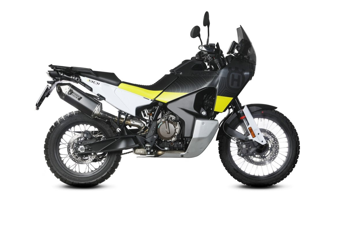 Escape homologado Mivv Speed Edge en Acero negro para Husqvarna Norden 901 22-26