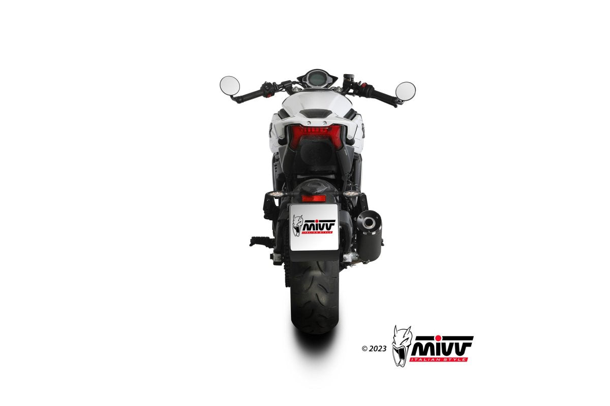 Escape homologado Mivv HR-1 en Acero negro para CF Moto 700 CL-X Heritage 23-26
