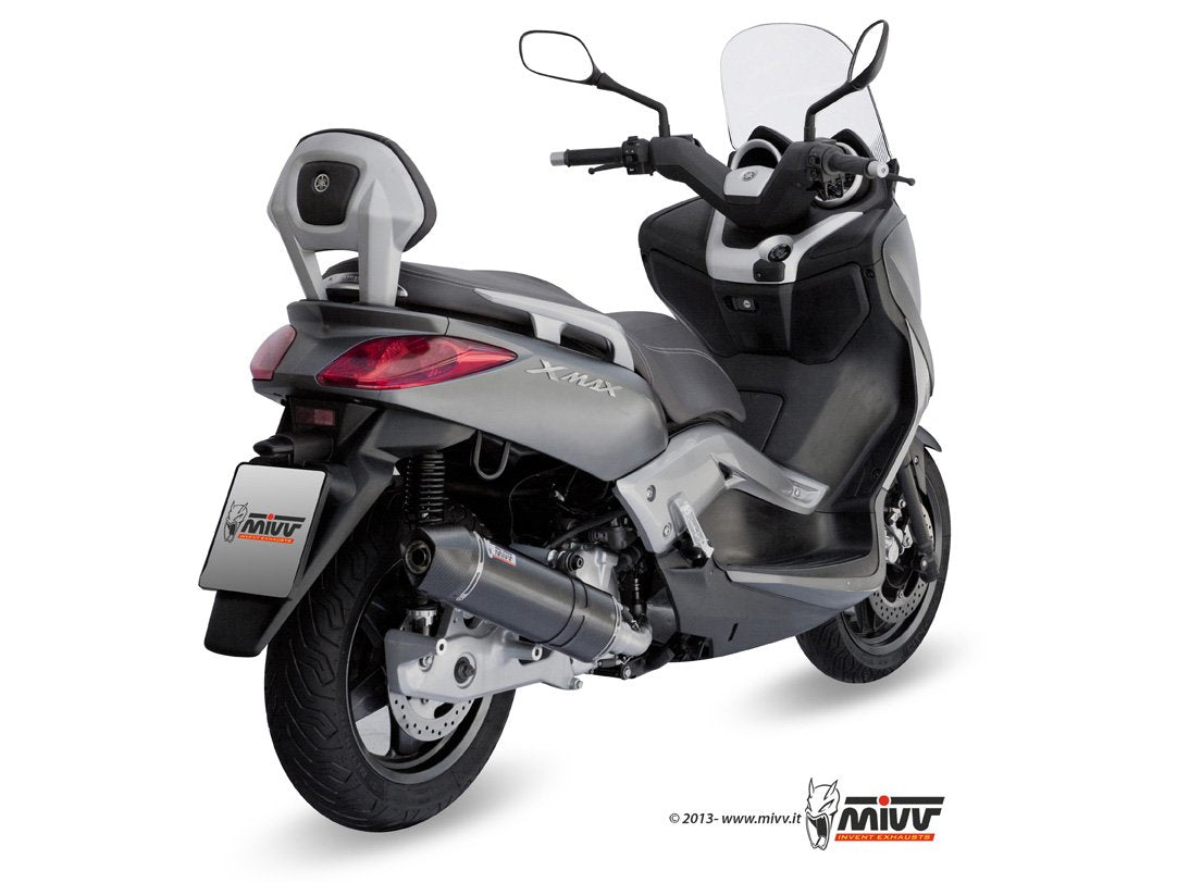 Escape completo NO homologado Mivv Stronger Black Acero negro para Yamaha X-MAX 125 06-16