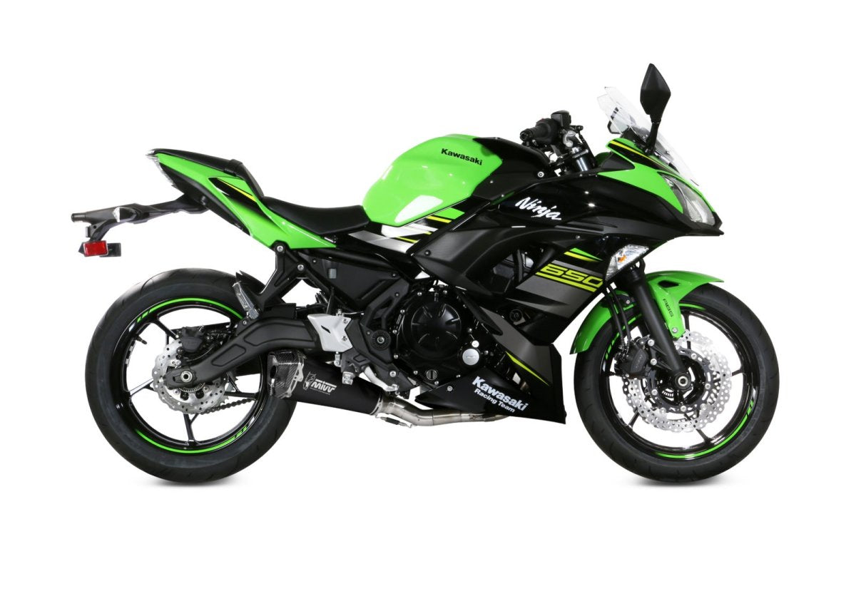Escape completo homologado Mivv Delta Race en Acero negro para Kawasaki Z 650 17-23 | Ninja 650 17-23