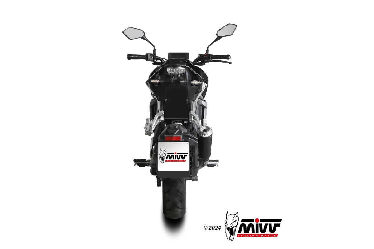 Escape completo homologado Mivv X-M1 en Acero negro para CF Moto 300 NK 21-24