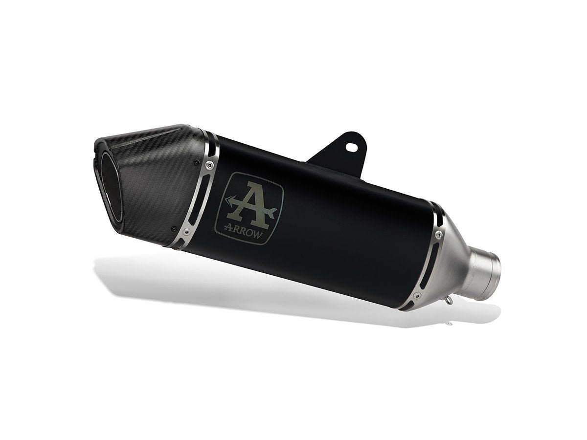 Escape completo ARROW Veloce homologado en aluminio negro con colectores en and steel link pipe para KAWASAI Z 650 A2 24-26 | NINJA 650 A2 24-26 | VERSYS 650 25-26 - vista 1