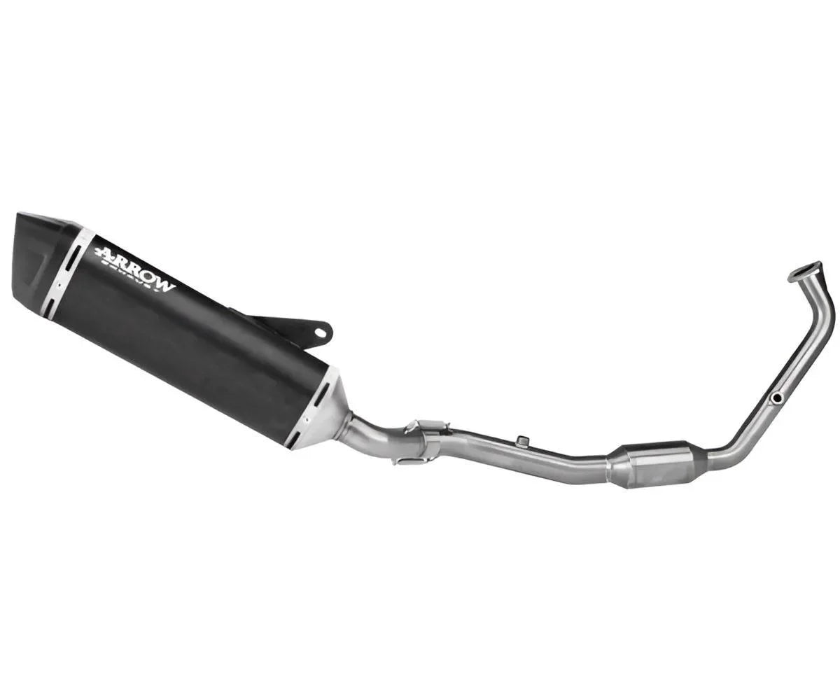 Escape completo ARROW ICON no homologado en aluminio negro con colectores en acero inoxidable para YAMAHA YZF-R 125 25-26 | MT 125 25-26 - vista 1
