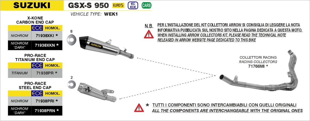 Colectores ARROW no homologados en acero inoxidable para SUZUKI GSX-S 1000 25-26 | GSX-S 1000 GT 25-26 | GSX-S 1000 GX 25-26 - vista 7