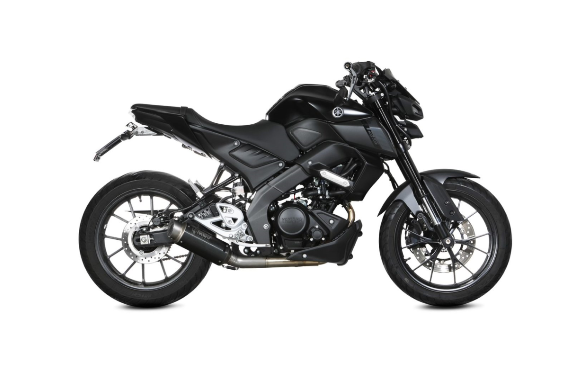 Línea Completa Mivv GP Pro Homologado en Acero Negro Yamaha MT 125 20-24 y YZF-R 125 19-24