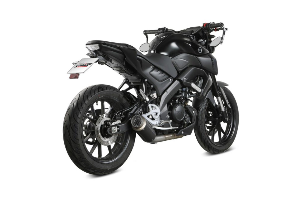 Línea Completa Mivv GP Pro Homologado en Acero Negro Yamaha MT 125 20-24 y YZF-R 125 19-24