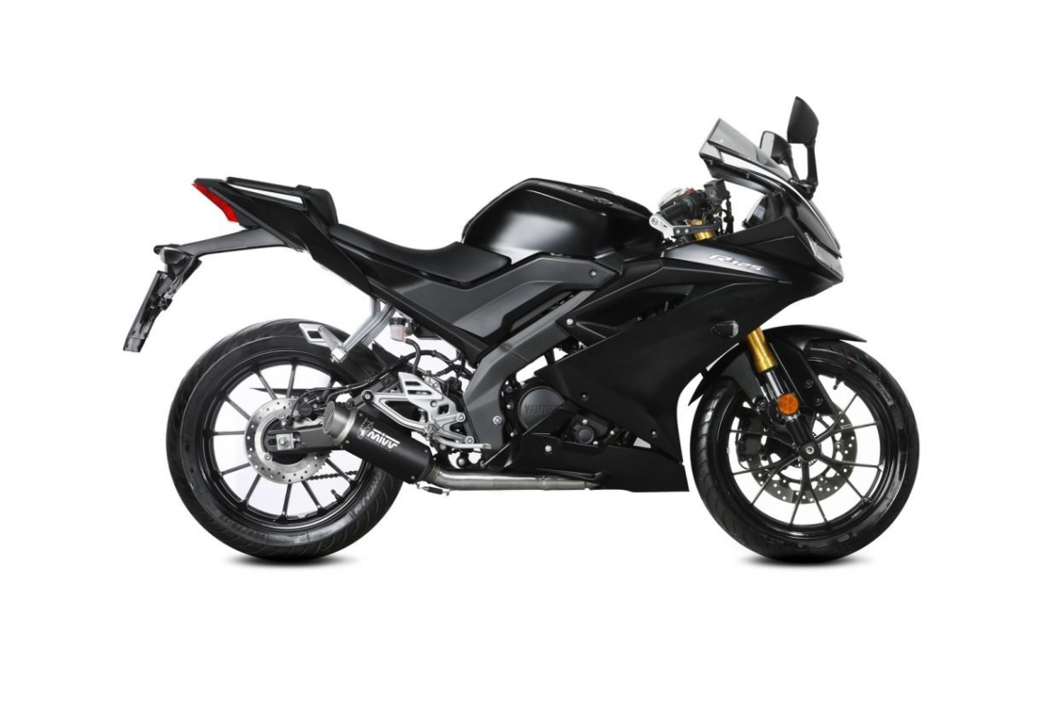 Línea Completa Mivv GP Pro Homologado en Acero Negro Yamaha MT 125 20-24 y YZF-R 125 19-24