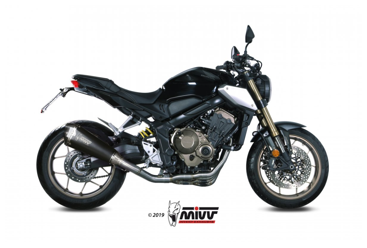 Línea Completa Mivv Delta Race Homologado en Acero Negro Honda CBR 650 R 19-23 | CB 650 R 19-23