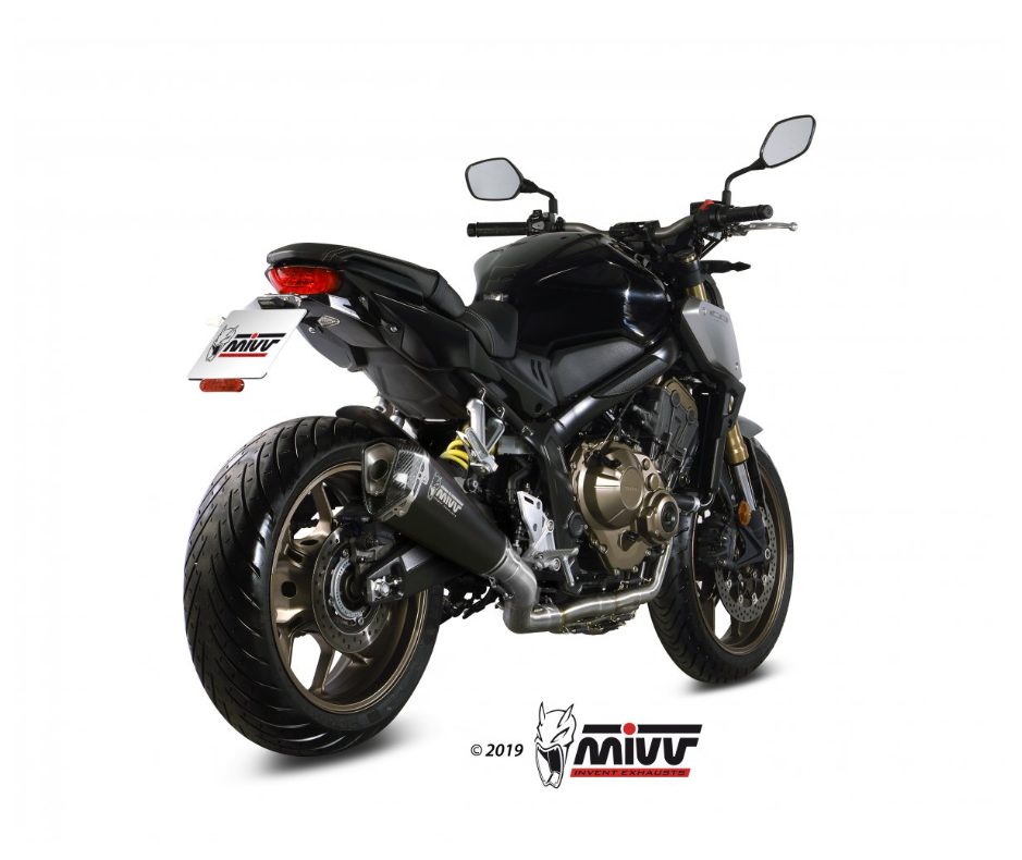 Línea Completa Mivv Delta Race Homologado en Acero Negro Honda CBR 650 R 19-23 | CB 650 R 19-23
