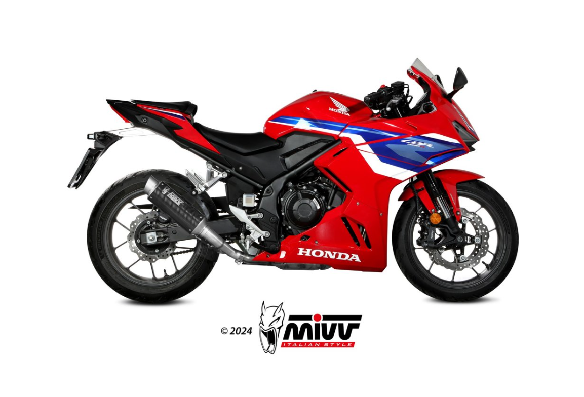 Mivv GP PRO Exhaust Approved for the Honda CBR 500 R 24-25 | CB 500 HORNET 24-25 in Carbon