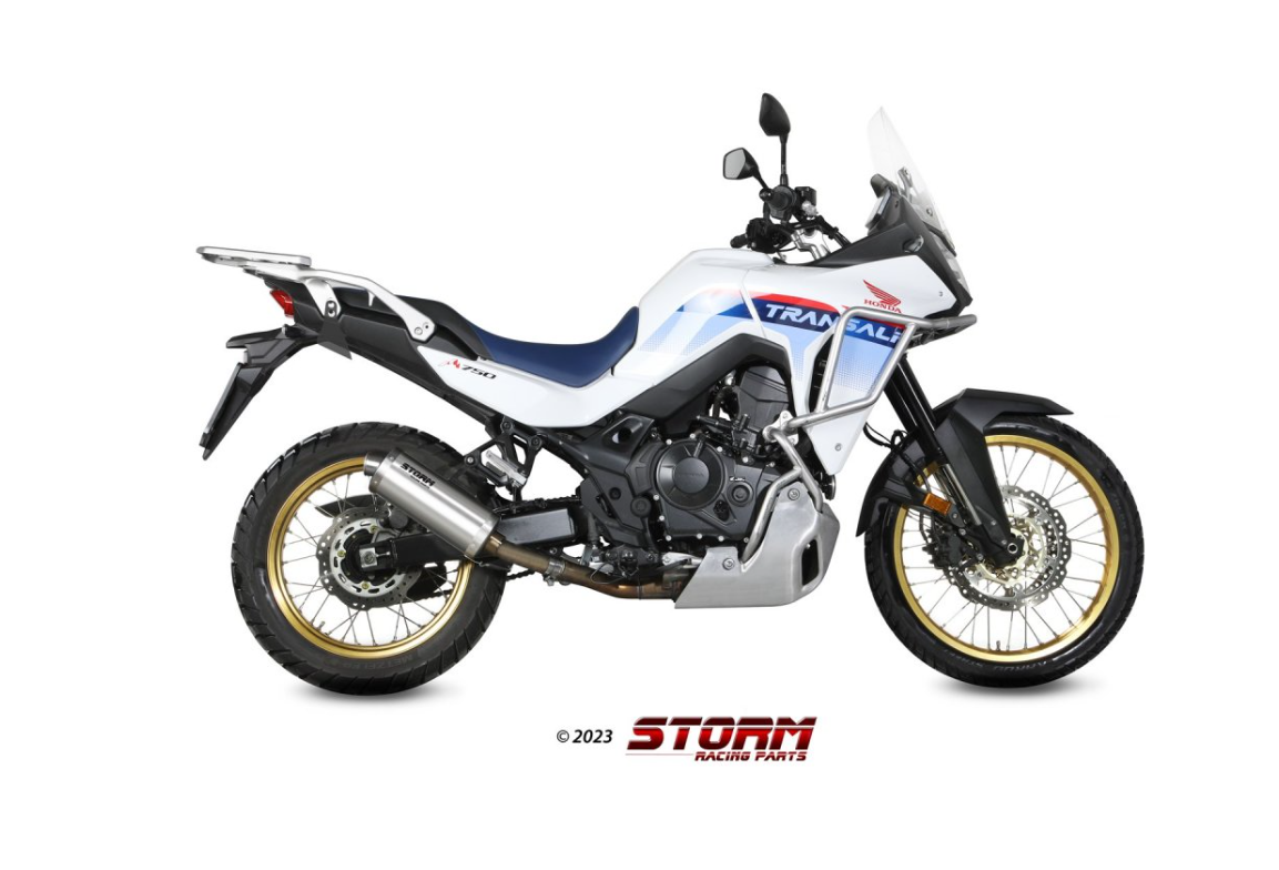 Storm OVAL Exhaust Approved HONDA XL 750 TRANSALP (2023-2024) Stainless Steel