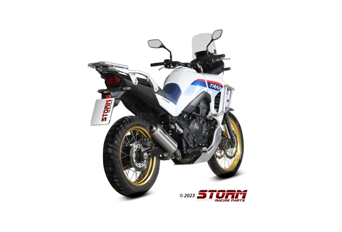 Storm OVAL Exhaust Approved HONDA XL 750 TRANSALP (2023-2024) Stainless Steel