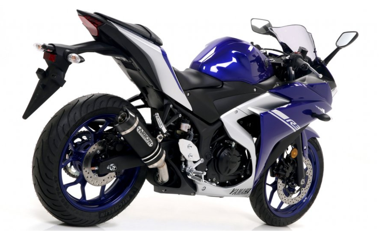 Escape ARROW Thunder homologado Aluminio Negro YAMAHA MT-03 16-19 | YZF-R3 15-18