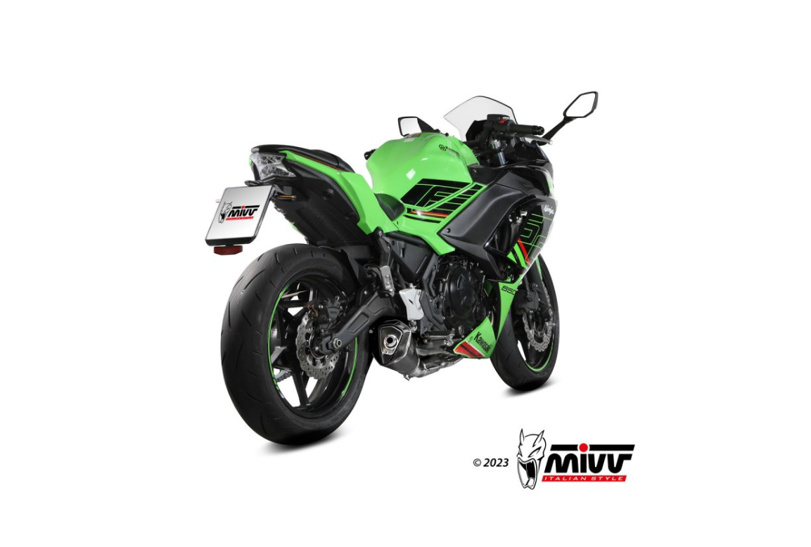 Escape completo homologado Mivv DELTA RACE en Acero negro para KAWASAKI Z 650 24-25 | NINJA 650 24-25