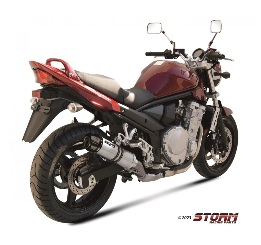 Escape homologado Storm GP en Acero inox. posicion estandar para SUZUKI GSX 650 F 08-15