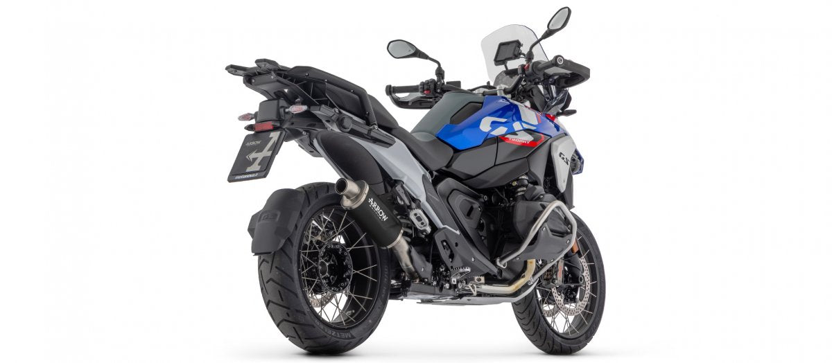 Escape ARROW Indy Race homologado en aluminio negro para BMW R 1300 GS ADVENTURE 24-25 | R 1300 GS 24-25