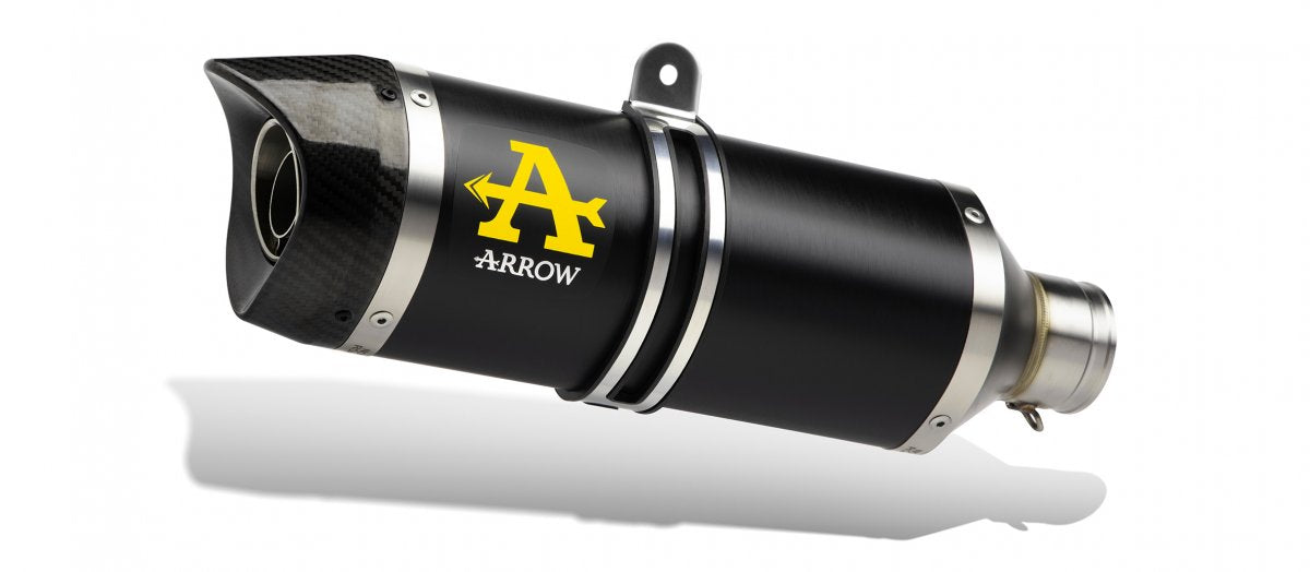 Escape ARROW Thunder homologado en aluminio negro para YAMAHA MT 07 14-20 | TRACER 7 / 700 / GT 16-24 | MT 07 TRACER 14-20