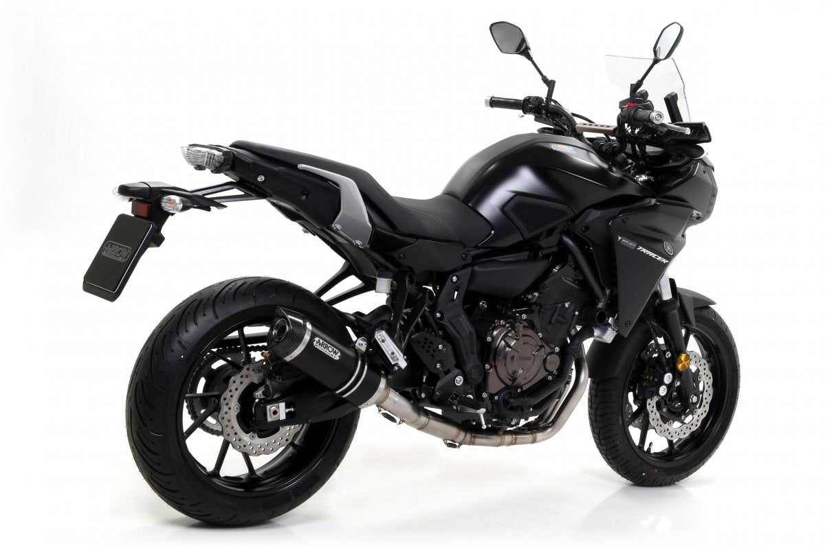 Escape ARROW Thunder homologado en aluminio negro para YAMAHA MT 07 14-20 | TRACER 7 / 700 / GT 16-24 | MT 07 TRACER 14-20