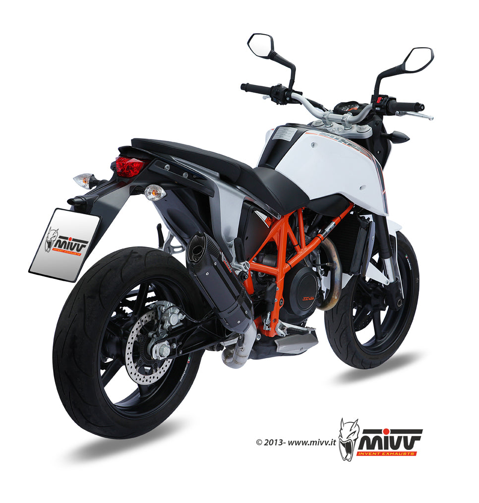 Escape homologado Mivv Suono en Acero negro para KTM Duke 690 12-18