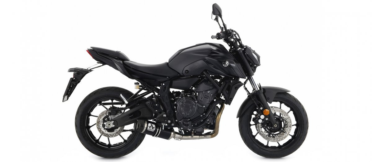 ARROW Thunder exhaust, approved in black aluminum, for the YAMAHA MT 07 21-24 | MT 07 TRACER 21-24