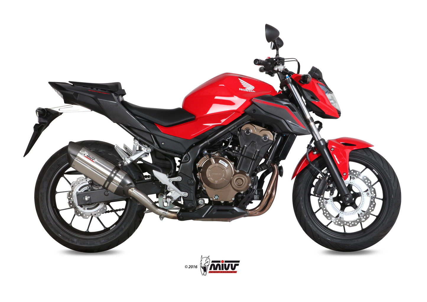 Approved Mivv SUONO stainless steel exhaust for the Honda CB 500 F 16-18