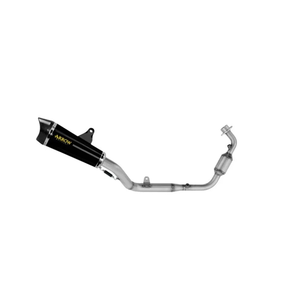 Escape completo ARROW X-Kone homologado en aluminio negro con colectores en acero inoxidable para HONDA CB 125 R NEO SPORTS CAFÉ 24-25