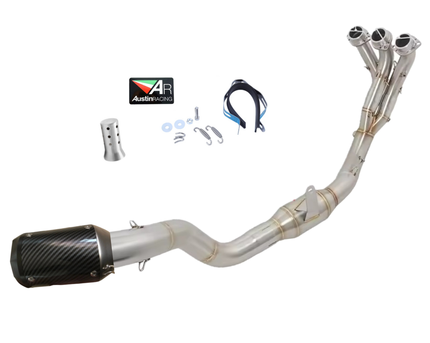 Linha completa de peças artesanais em aço inoxidável para Yamaha Tracer 9 (2021-2026), compatível com suporte.