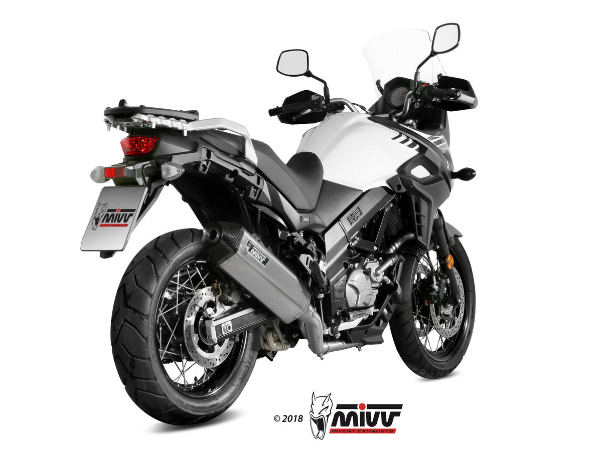 Escape completo homologado Mivv Speed Edge en Acero negro para Suzuki DL 650 V-STROM 17-24