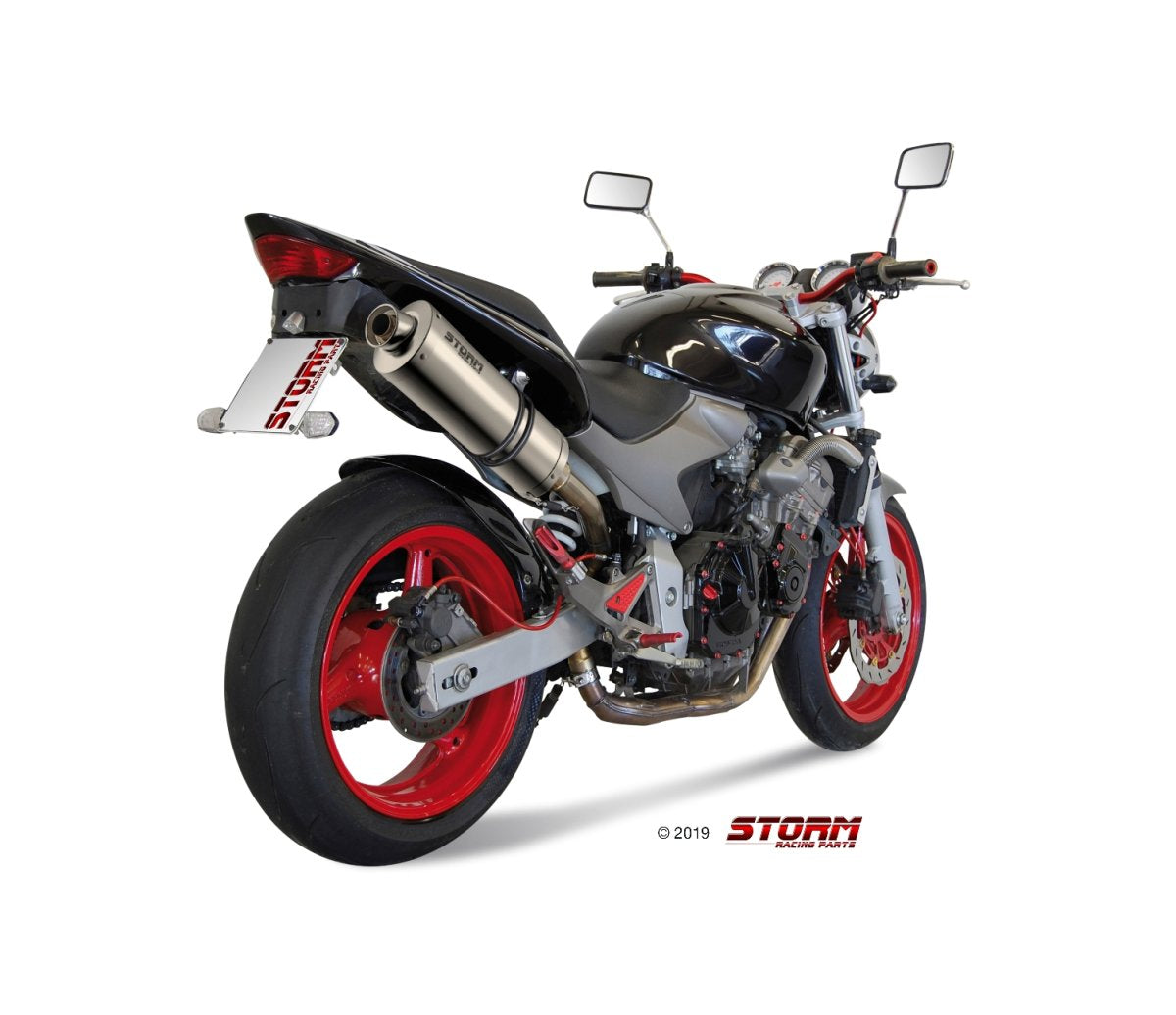 Escape homologado Storm OVAL Acero inox. para HONDA HORNET 600 03-06