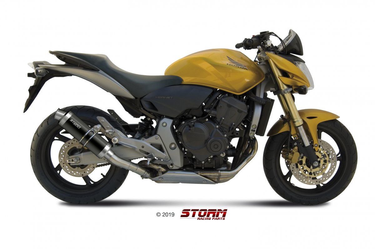 Escape Storm GP aprovado em aço preto para HONDA CB 600 F HORNET 07-13