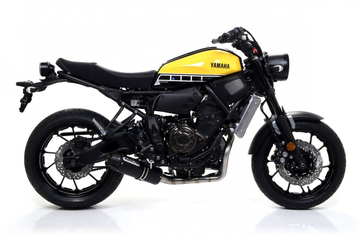 Escape ARROW JET-Race homologado en nicromo negro con tapa en carbono para YAMAHA MT 07 14-20 | TRACER 700 16-20 | TRACER 7 16-24 | XSR 700 16-20
