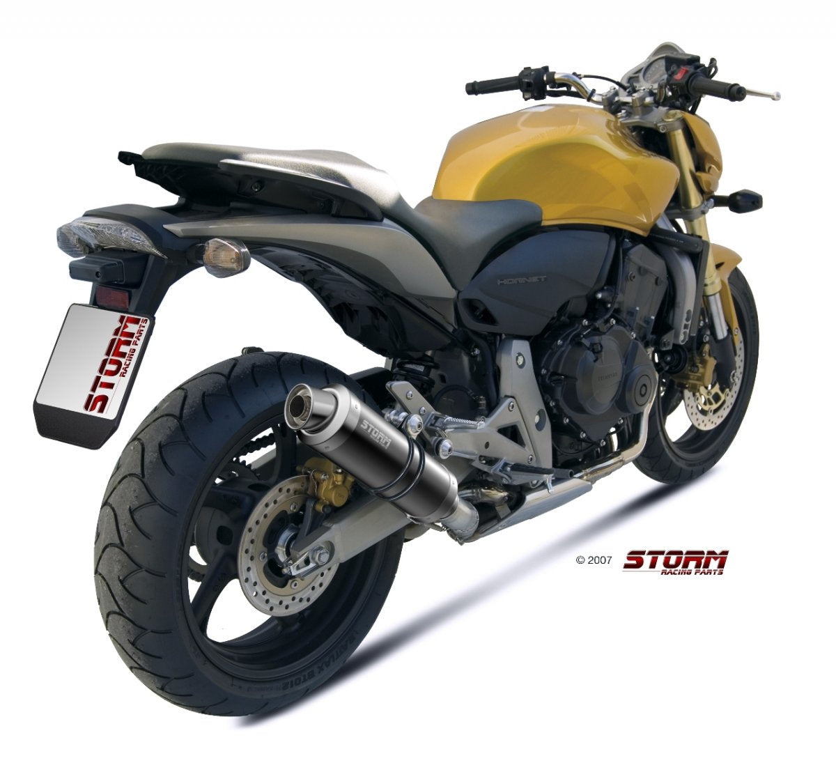 Escape Storm GP aprovado em aço preto para HONDA CB 600 F HORNET 07-13