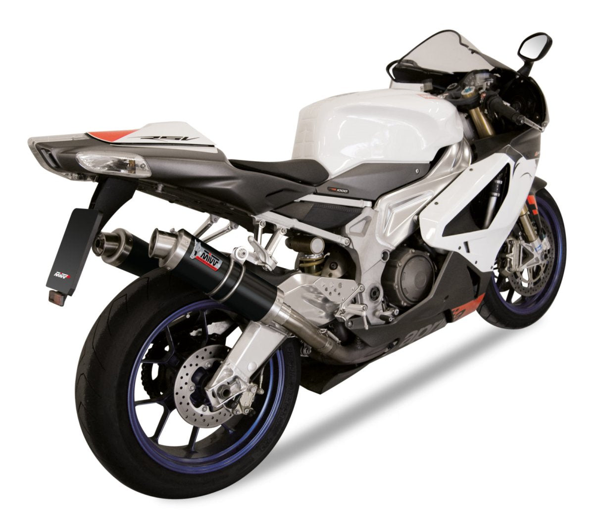 Escape no homologado Mivv GP en Acero negro para Aprilia