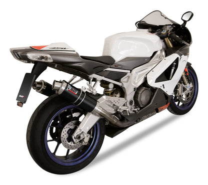 Escape no homologado Mivv GP en Acero negro para Aprilia