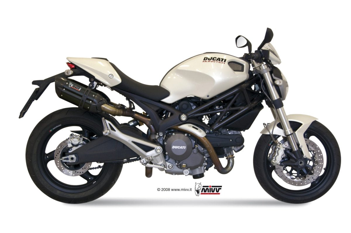 Escape homologado Mivv Suono en Acero negro para Ducati Monster 696 08-14