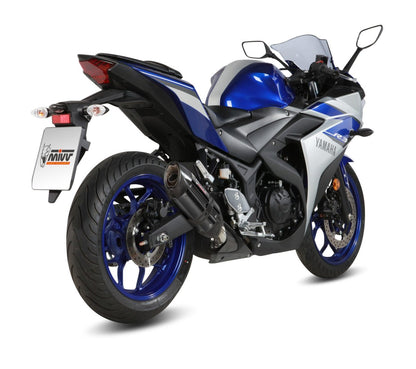 Escape homologado Mivv Suono en Acero negro para Yamaha YZF R25 15-24 | YZF R3 15-24