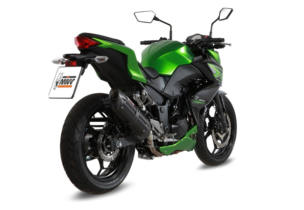 Escape homologado Mivv Suono en Acero negro para Kawasaki Ninja 300 13-16 | Z 300 15-16