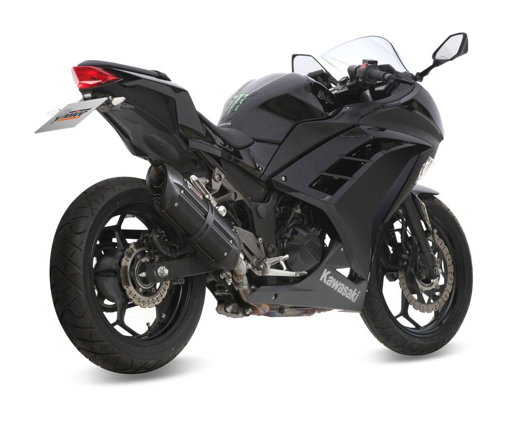 Escape homologado Mivv Suono en Acero negro para Kawasaki Ninja 300 13-16 | Z 300 15-16