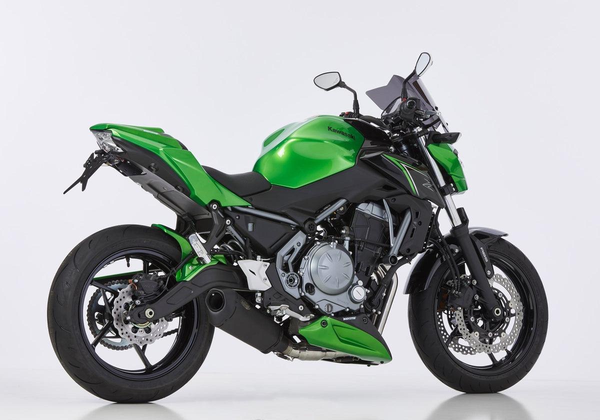Escape Shark DSX-10 Kawasaki Z650 2017-2026 - vista 2 montado en moto