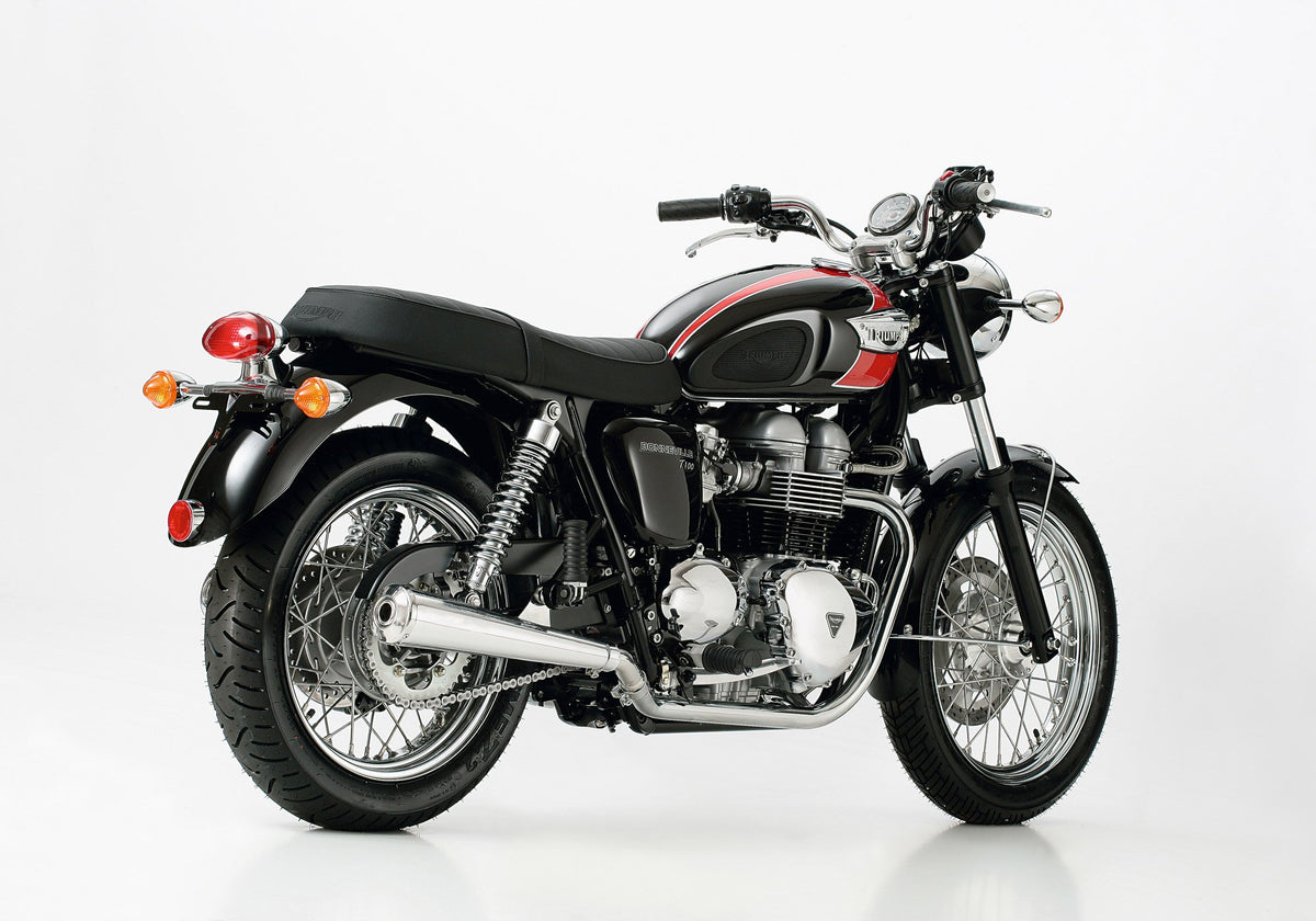 Escape Shark Retro Triumph Bonneville T100 2008-2015 - vista 2 montado en moto