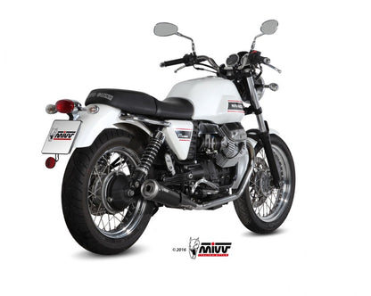 Escape homologado Mivv Ghibli en Acero negro para Moto Guzzi V7 08-16