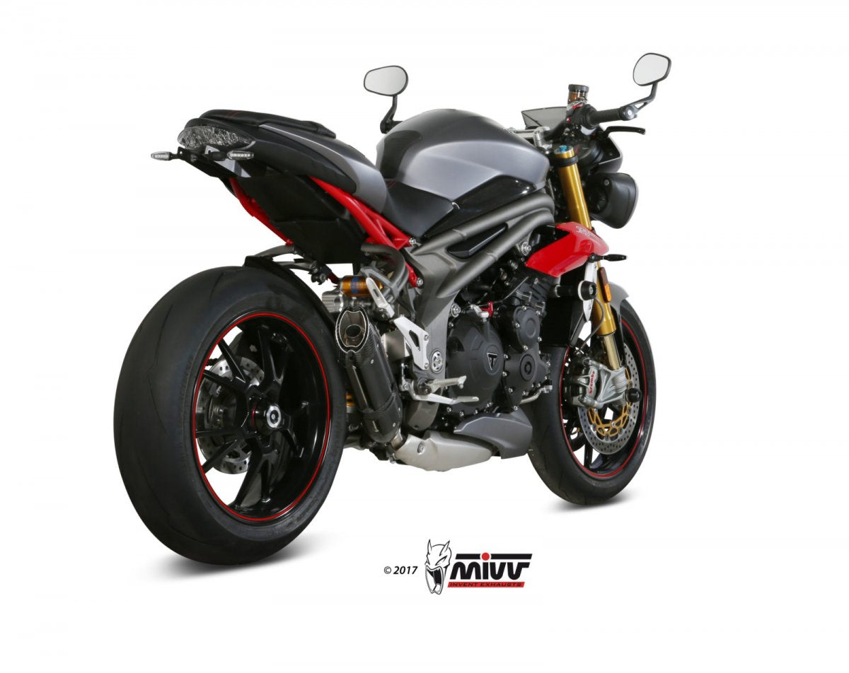 Escape homologado Mivv Suono en Acero negro para Triumph Speed Triple 1050 / R / S / RS 16-17