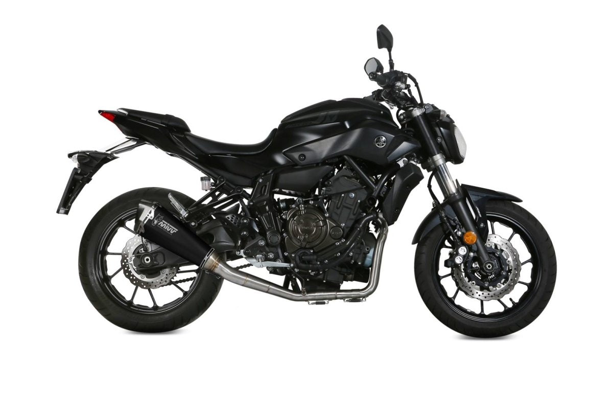 Escape completo homologado Mivv Delta Race en Acero negro para Yamaha MT 07 14-24